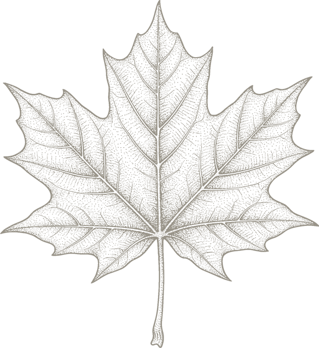 Leaf wood block print graphic